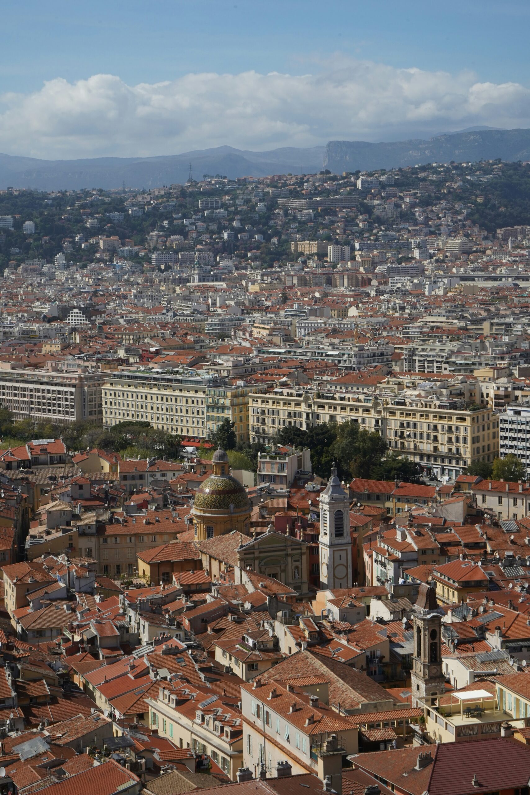 Beautiful springtime view of Nice with perfect weather conditions