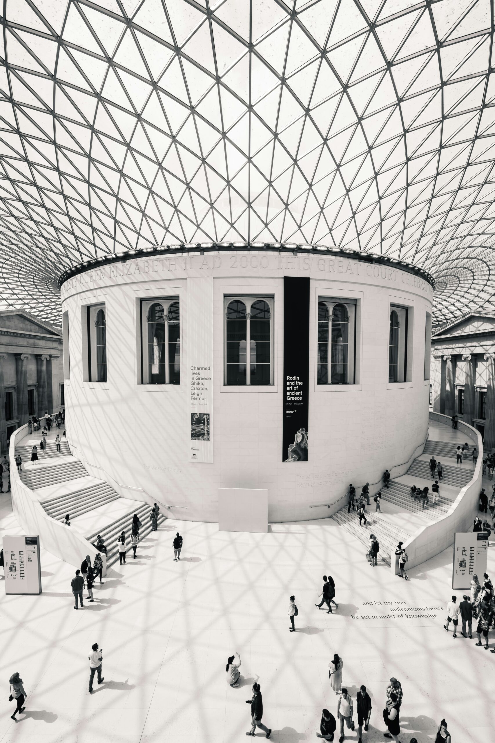 Museum visitors using mobile devices