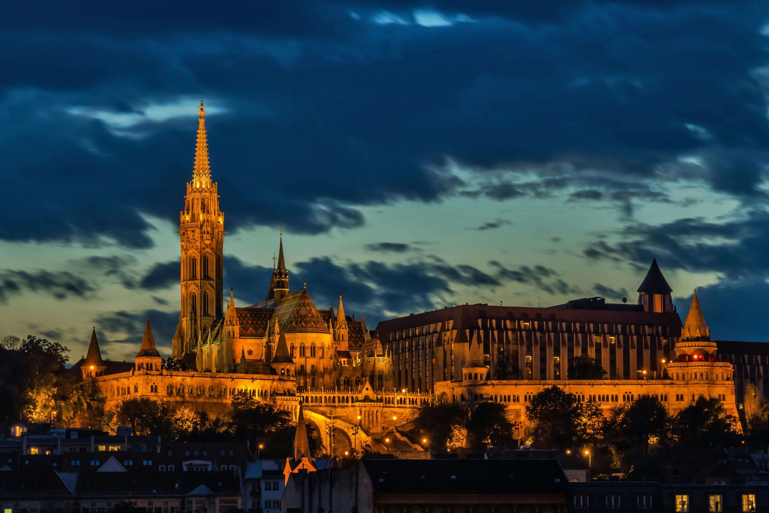 Budapest Parliament Building at sunset