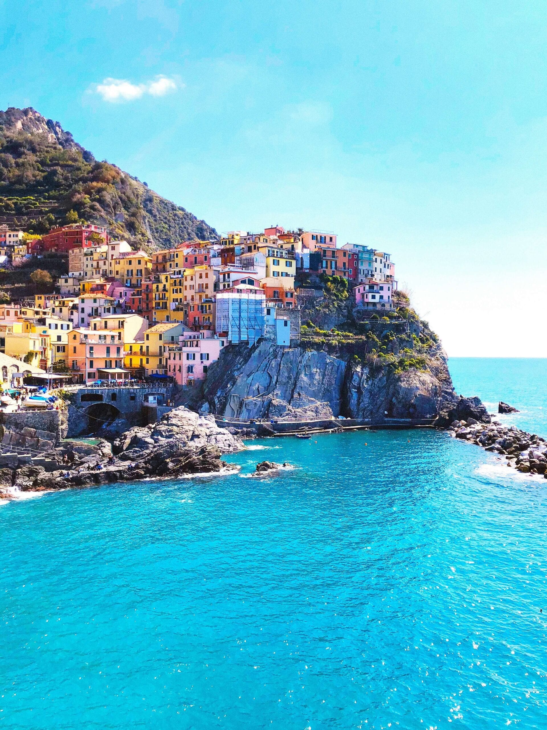 Monterosso beach and colorful houses