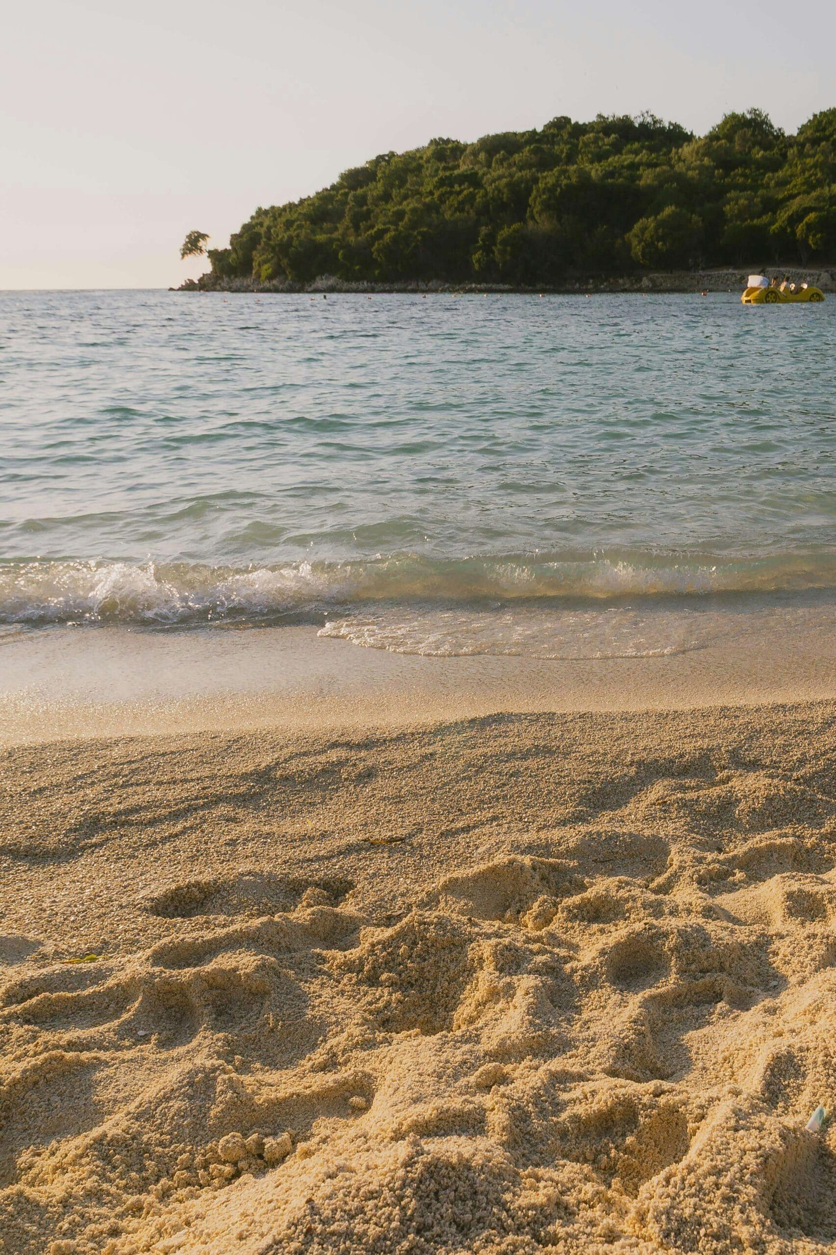 Ksamil beach with turquoise waters